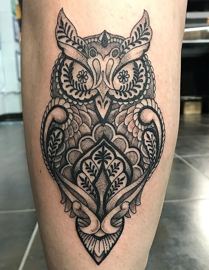 mandala tattoo owl