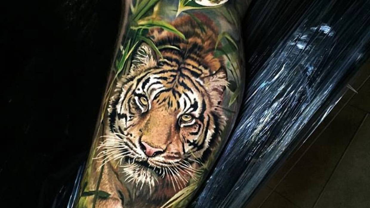 hyper realism tattoo tiger