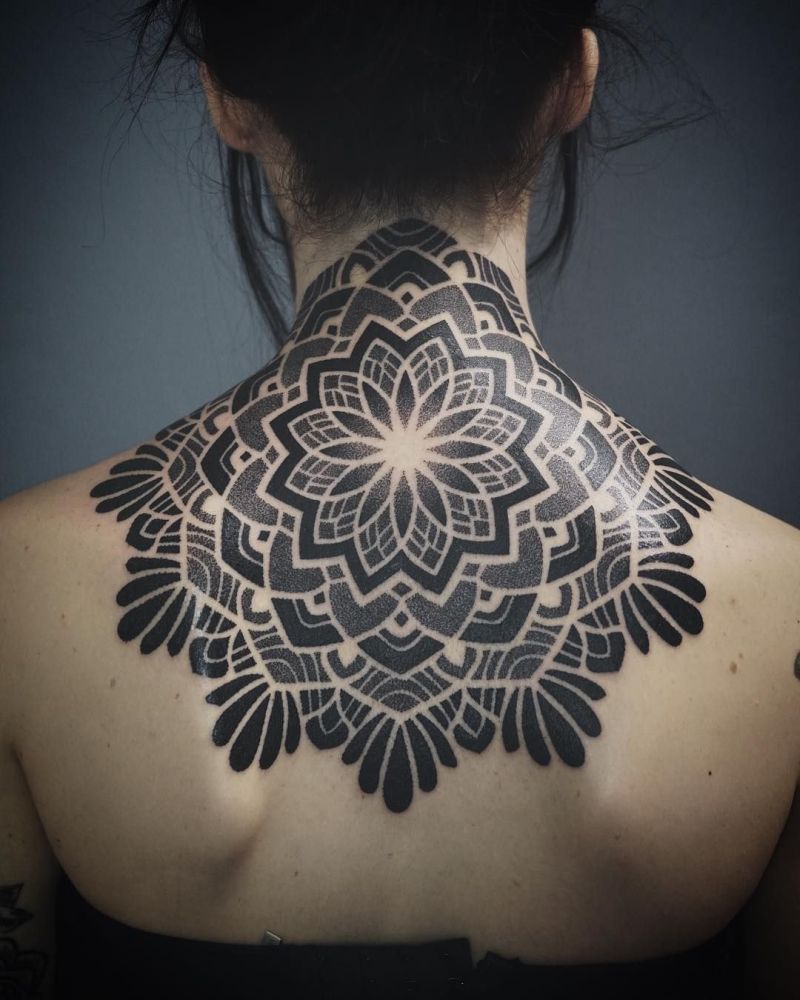 mandala back tattoo