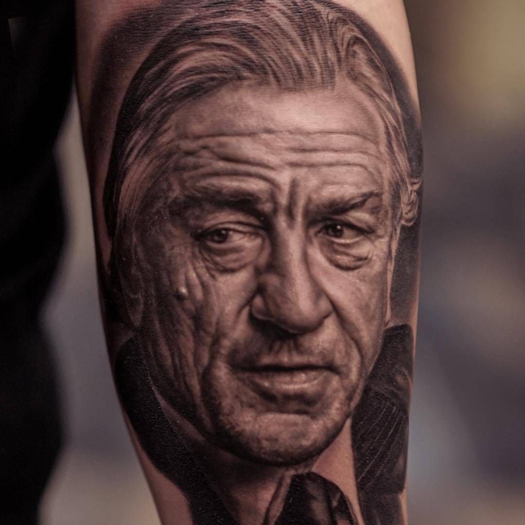 portrait black and grey tattoo