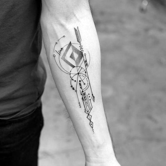 arrow geometric tattoo