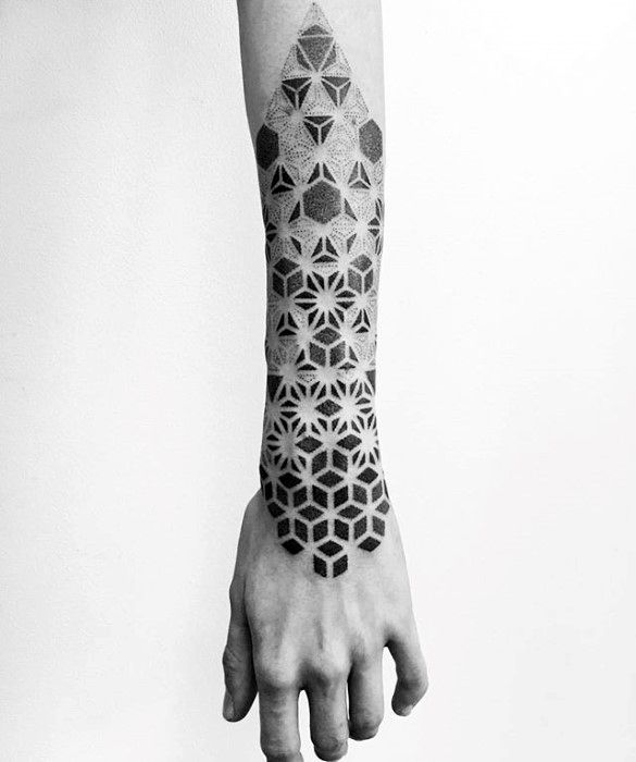 geometric forearm tattoo