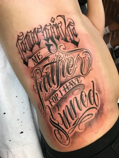 custom script tattoos