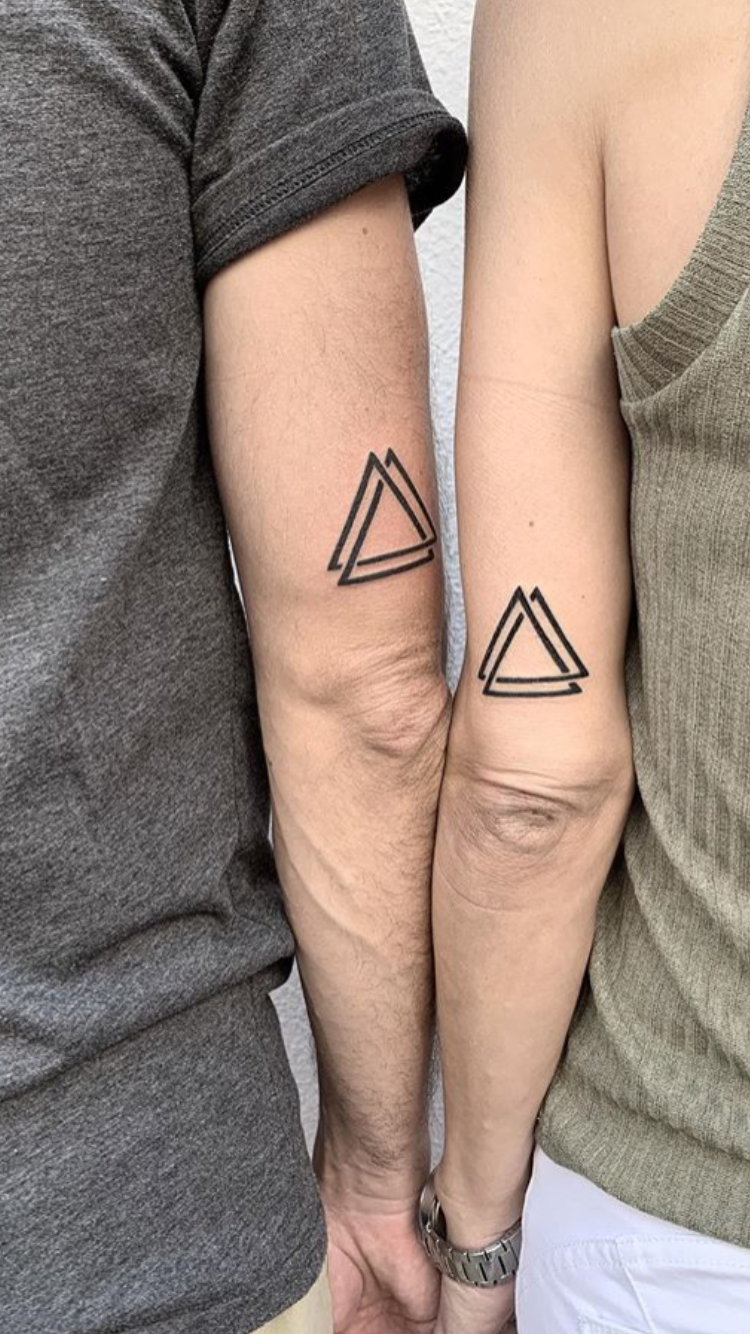 minimalistic tattoos couples