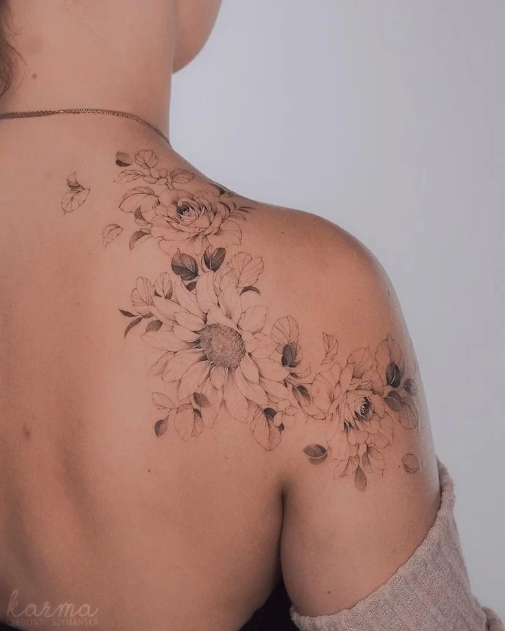 minimalist flower tat