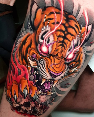 new school tiger tattoo