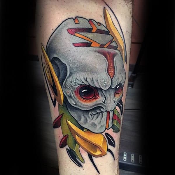 new school tattoo skull